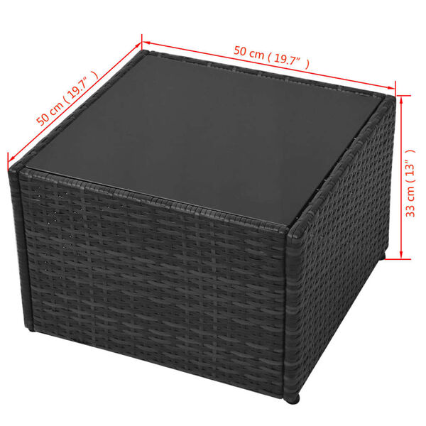 vidaXL 5 Piece Garden Lounge Set with Cushions Poly Rattan Black
