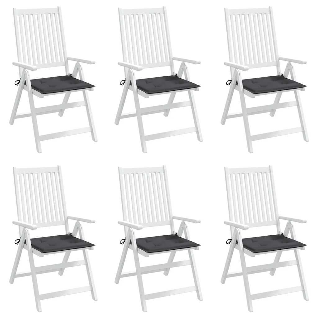 vidaXL Garden Chair Cushions 6 pcs Anthracite 40x40x4 cm Oxford Fabric