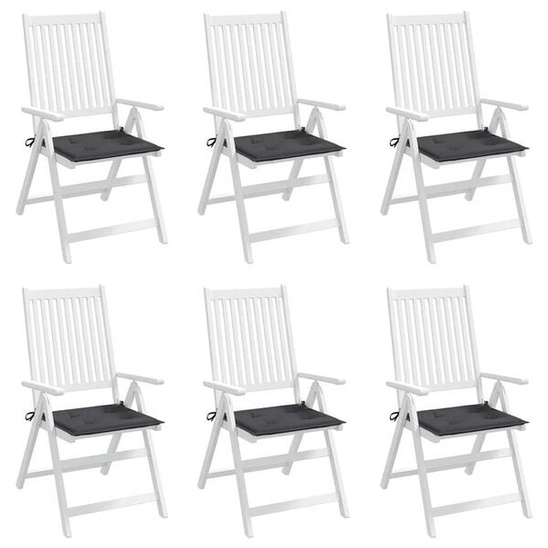 vidaXL Garden Chair Cushions 6 pcs Anthracite 40x40x4 cm Oxford Fabric