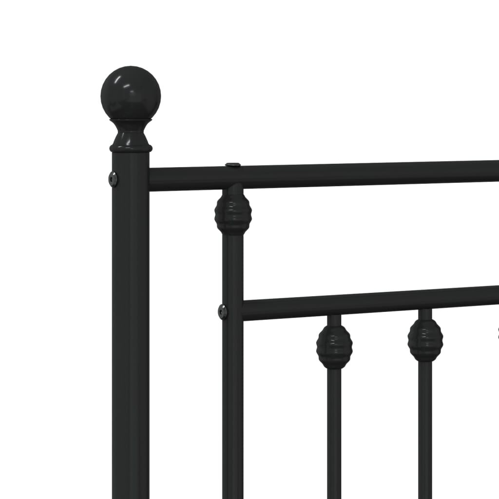 vidaXL Metal Bed Frame without Mattress with Footboard Black 100x200cm