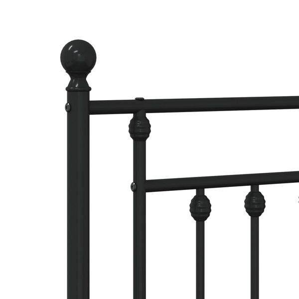 vidaXL Metal Bed Frame without Mattress with Footboard Black 100x200cm