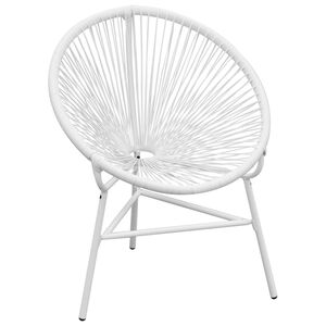 vidaXL Garden String Moon Chair Poly Rattan White