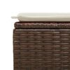 vidaXL Garden Stool with Cushion Brown 55x55x37 cm Poly Rattan