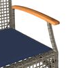 vidaXL Garden Bench with Cushion Grey Poly Rattan Acacia Wood