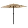 vidaXL Garden Parasol with Steel Pole Brown 248x248x248 cm