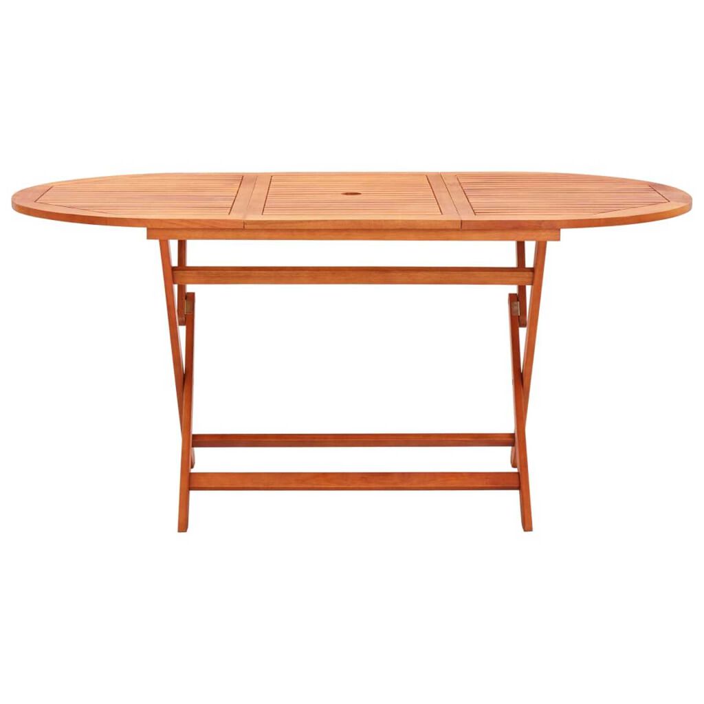vidaXL 7 Piece Outdoor Dining Set Black Eucalyptus Wood&Textilene