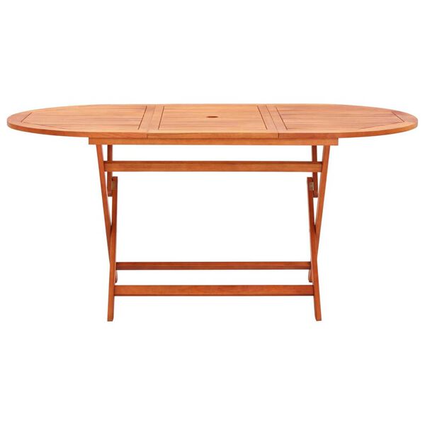 vidaXL 7 Piece Outdoor Dining Set Black Eucalyptus Wood&Textilene