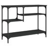 vidaXL Console Table with Shelves Black 100x35x75 cm