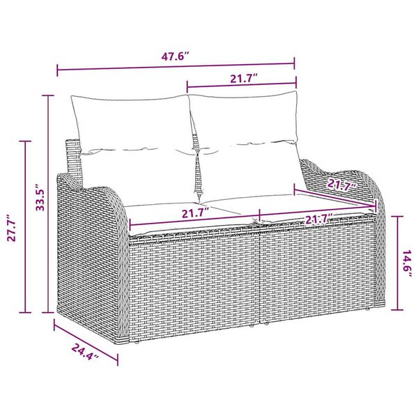 vidaXL Garden Sofa Set 5 pcs Grey and navy blue 100 x 55 x 73 cm