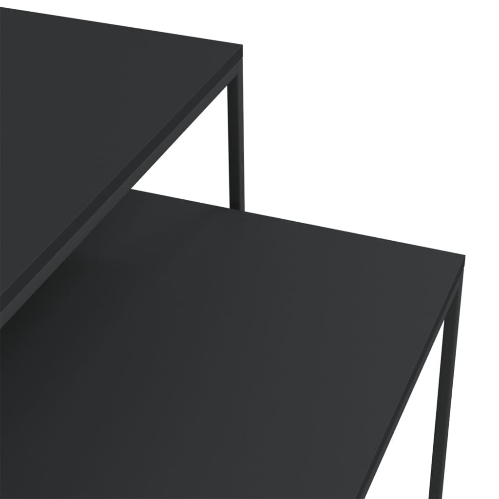 vidaXL Coffee Table Set 2 pcs Engineered Wood and Metal