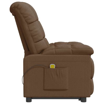 vidaXL Massage Recliner Brown Fabric