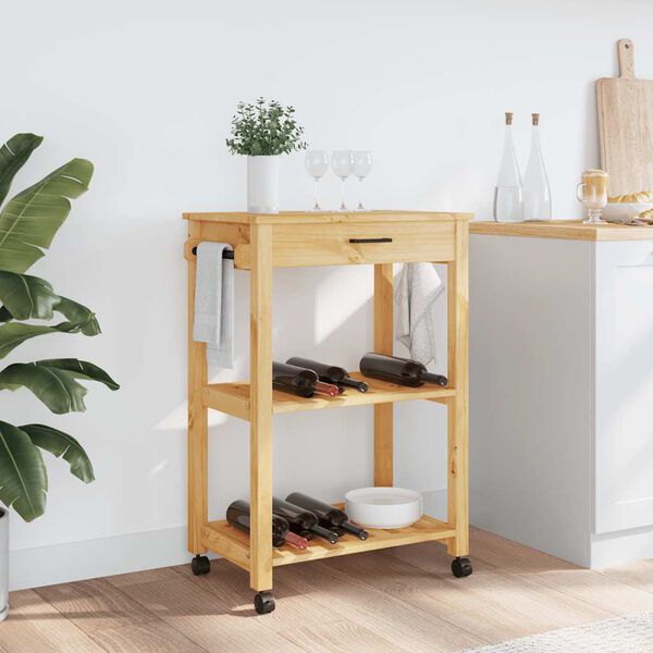 vidaXL Kitchen Trolley MONZA 60x40x88.5 cm Solid Wood Pine