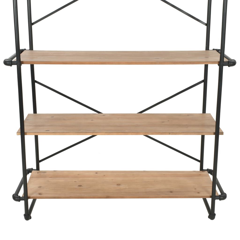 vidaXL Bookcase Solid Firwood and Steel 120x42x180 cm