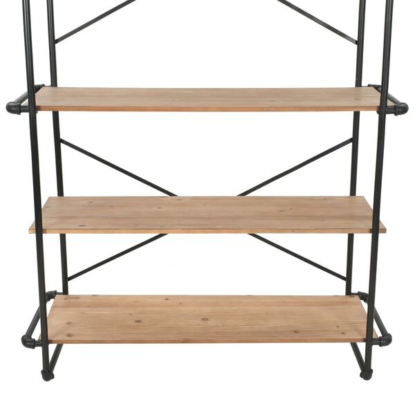 vidaXL Bookcase Solid Firwood and Steel 120x42x180 cm