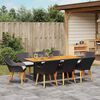 vidaXL Garden Dining Set 9 pcs Black and brown Poly Rattan