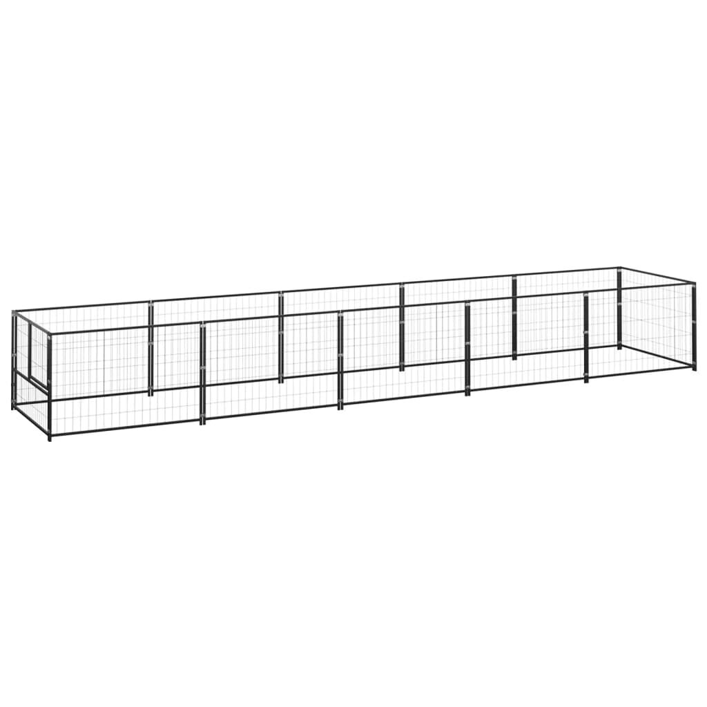 vidaXL Dog Kennel Black 5 m² Steel