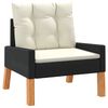 vidaXL 4 Piece Garden Lounge Set with Cushions Poly Rattan&Solid Wood