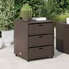 vidaXL Garden Storage Cabinet Brown 55x59x69 cm Poly Rattan
