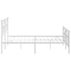 vidaXL Metal Bed Frame without Mattress with Footboard White 183x213cm