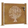vidaXL Garden Gate 105x80 cm Corten Steel Tree Design
