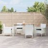 vidaXL 5 Piece Garden Dining Set with Cushions White Poly Rattan