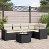 vidaXL 6 Piece Garden Sofa Set with Cushions Black Poly Rattan