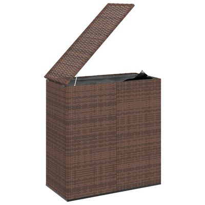 vidaXL Garden Cushion Box PE Rattan 100x49x103.5 cm Brown