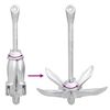 vidaXL Folding Anchor with Rope Silver 8 kg Hot Dip Galvanized Cast Iron