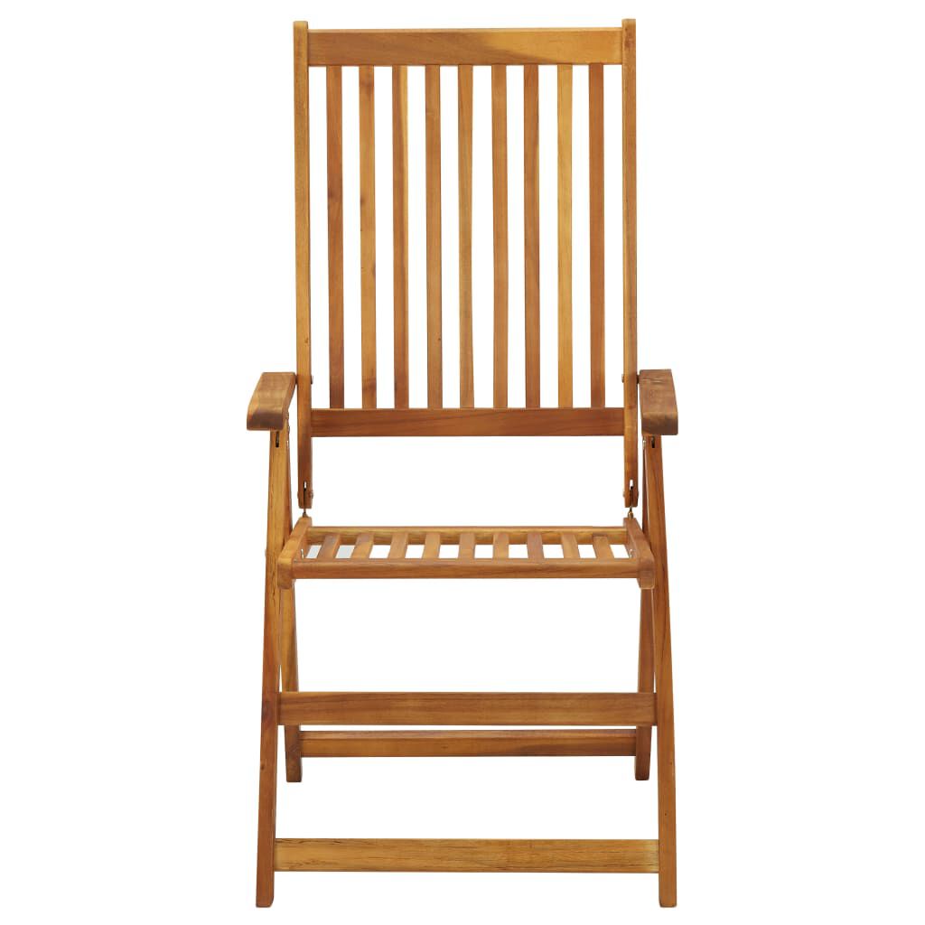 vidaXL Garden Reclining Chairs 3 pcs Solid Acacia Wood