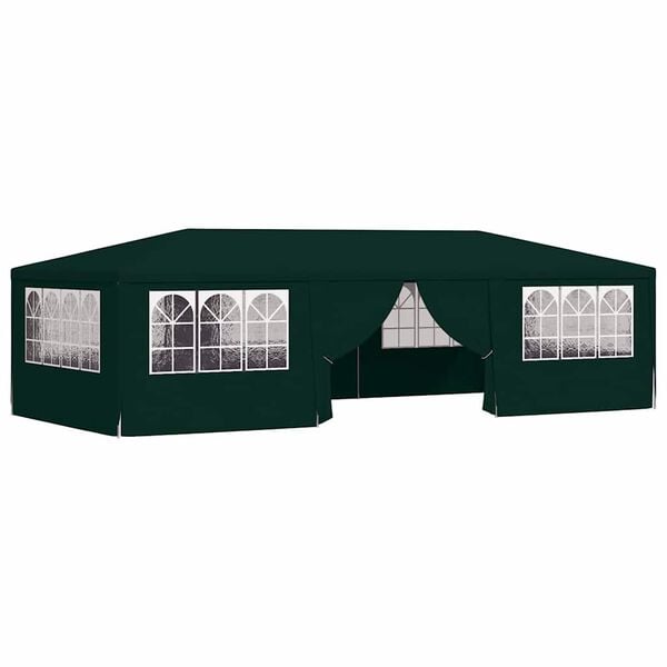 vidaXL Professional Party Tent with Side Walls 4x9 m Green 90 g/m?