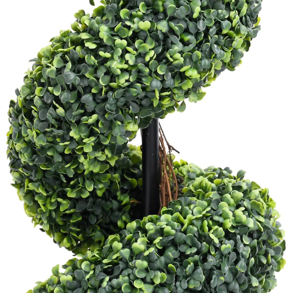 vidaXL Artificial Boxwood Spiral Plant with Pot Green 117 cm