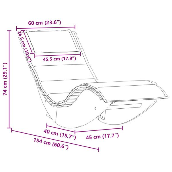 vidaXL Sun Lounger 2 pcs Brown 60 x 154 x 74cm Solid Acacia wood