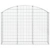 vidaXL Arched Gabion Basket 150x30x100/120 cm Galvanised Iron