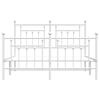 vidaXL Metal Bed Frame without Mattress with Footboard White 150x200cm