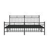 vidaXL Metal Bed Frame without Mattress with Footboard Black 183x213cm