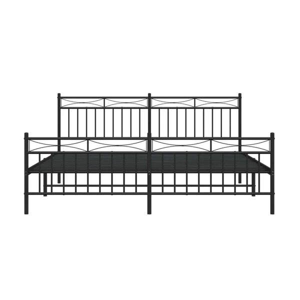 vidaXL Metal Bed Frame without Mattress with Footboard Black 183x213cm
