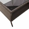 vidaXL Garden Sofa 2-Seater with Cushions&Table Brown Poly Rattan