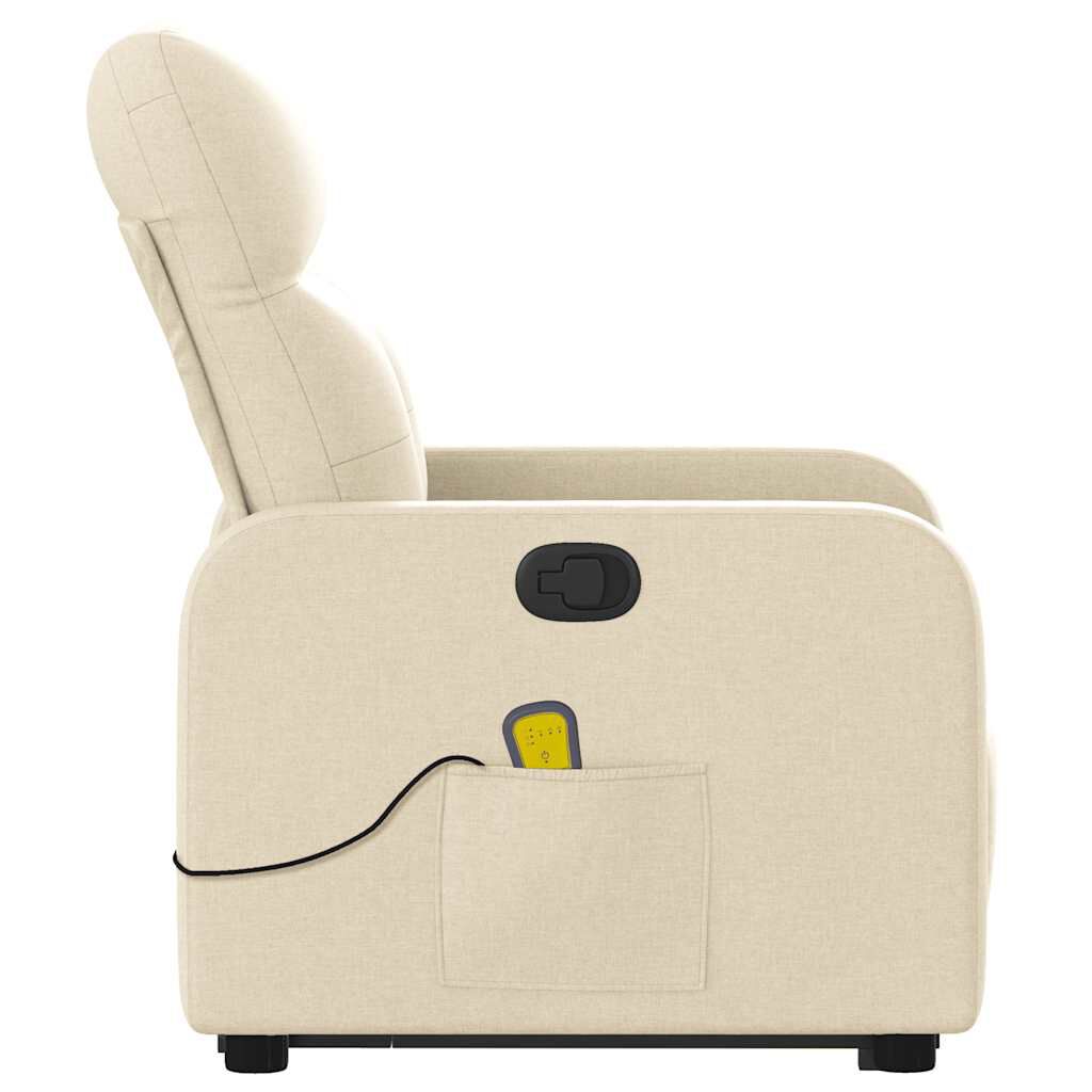 vidaXL Stand up Massage Recliner Chair Cream Fabric