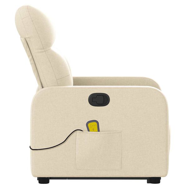 vidaXL Stand up Massage Recliner Chair Cream Fabric
