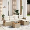 vidaXL 6 Piece Garden Sofa Set with Cushions Beige Poly Rattan