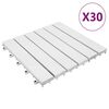 vidaXL Decking Tiles 30 pcs White 30x30 cm Solid Wood Acacia