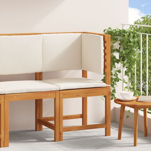 vidaXL Garden Chair Corner with Cushions Solid Wood Acacia