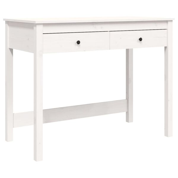vidaXL Desk with Drawers White 100x50x78 cm Solid Wood Pine