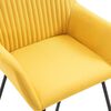 vidaXL Dining Chairs 4 pcs Yellow Fabric