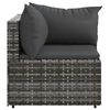 vidaXL Garden Corner Sofas with Cushions 2 pcs Grey Poly Rattan