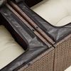 vidaXL Garden Sofa with Cushions 2-Seater Brown Poly Rattan