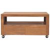 vidaXL TV Cabinet with Wheels 80x50x42 cm Solid Teak Wood