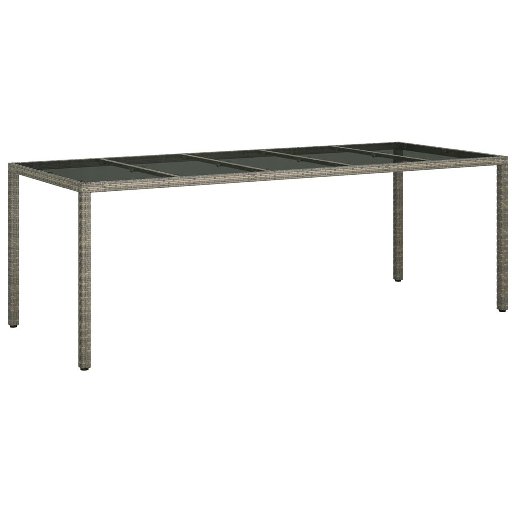 vidaXL Garden Dining Table Grey 250 x 100 x 75 cm Poly rattan