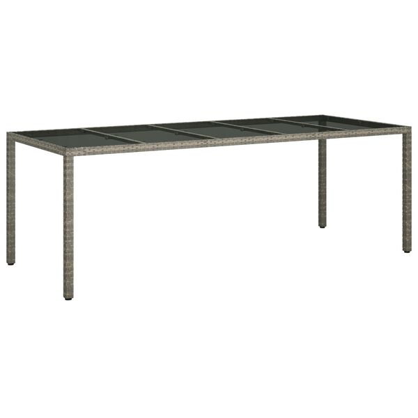 vidaXL Garden Dining Table Grey 250 x 100 x 75 cm Poly rattan