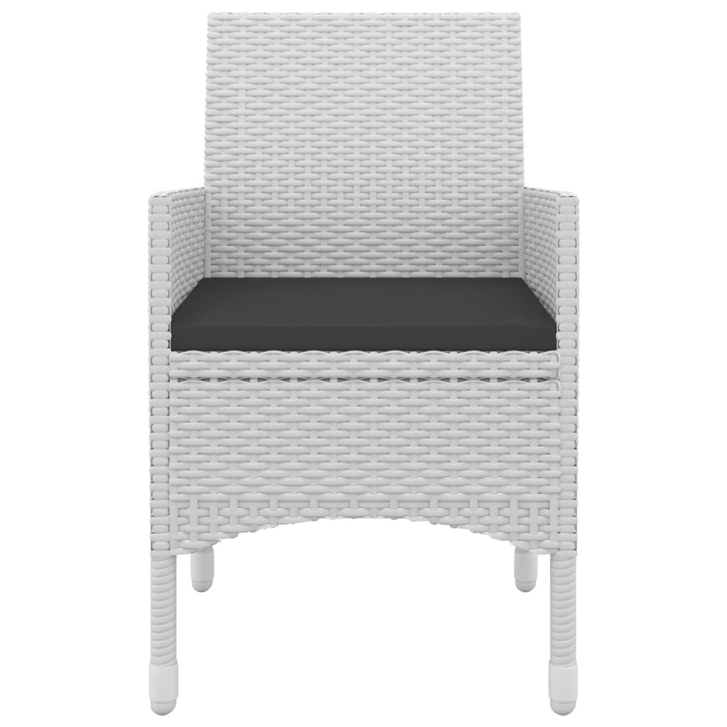 vidaXL 5 Piece Garden Dining Set with Cushions Poly Rattan and Glass